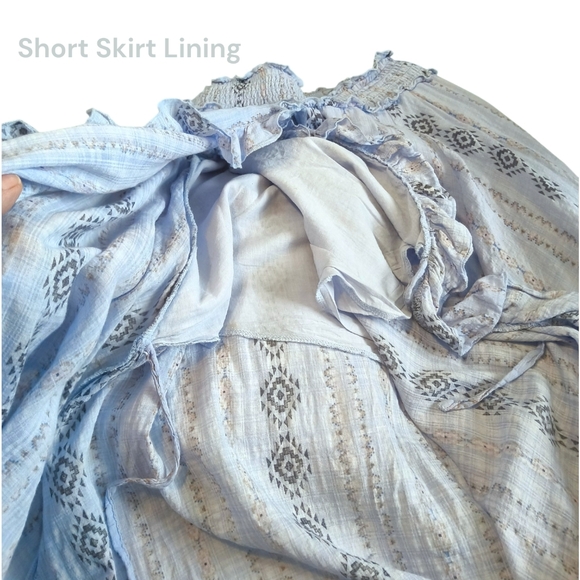 Muse by Rimo Blue Boho Ruffle Maxi Skirt - Picture 7 of 7